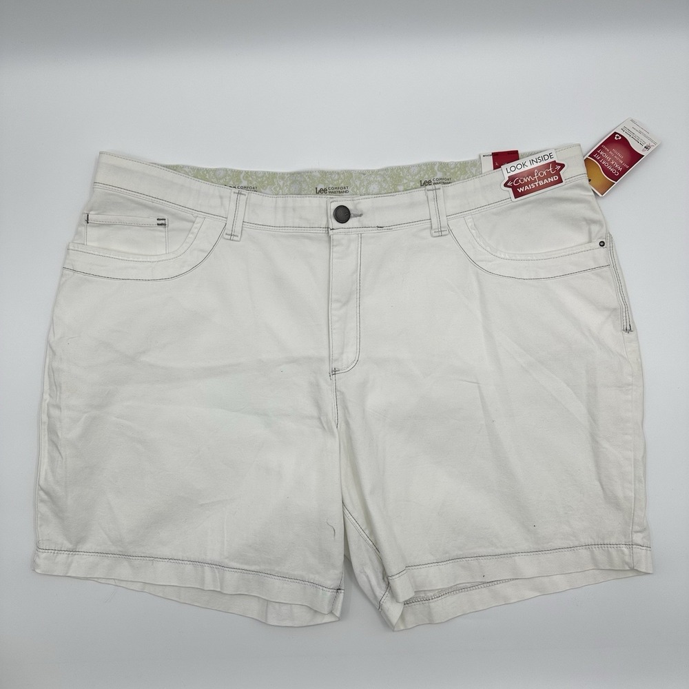 Lee Womens 26W Just Below The Waist Walkshort Stretch Shorts White NWT READ